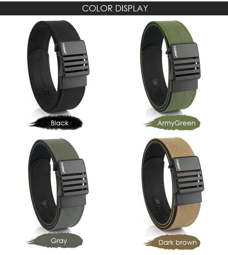 Herren-Taktischer Gürtel aus Nylon mit matte Metall-Schnalle und 43 mm Breite für Alltag und Freizeit