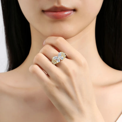 Damen-Ring aus Sterlingsilber 925 mit Moissanite D-VVS Stein als Schmuckgeschenk Premiumqualität