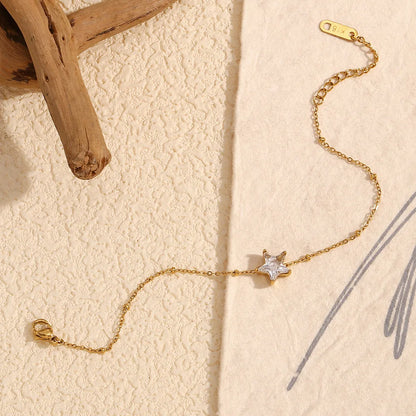Damen-Armband mit Zirkon-Sternen aus Edelstahl