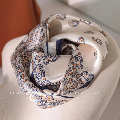 Damen Seidenschal 53cm Pferdprint Haarband Halstuch Büro Hijab Geschenk B