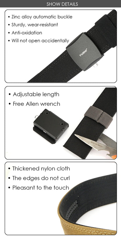 VATLY Hunting Tactical Gürtel Herren Nylon Automatik-Schnalle Jagd