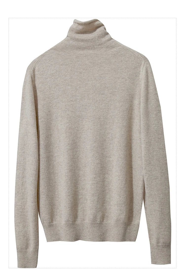Damen-Rollkragenpullover Wolle-Kaschmir warm elegant Herbst-Winter