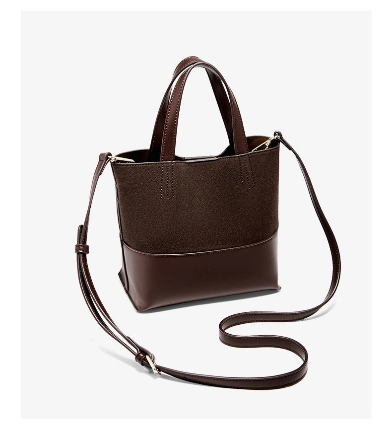 Damen Handtasche aus PU-Leder im Retro-Stil mit großer Kapazität