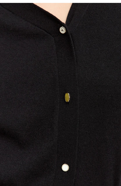 Damen-Strickjacke V-Ausschnitt chinesischer Stil Gürtel Langarm Herbst