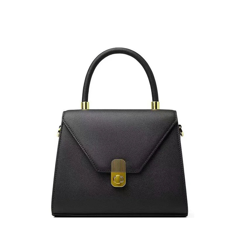 Spaltleder Damen-Handtasche | Unifarbenes Alltagsmodell