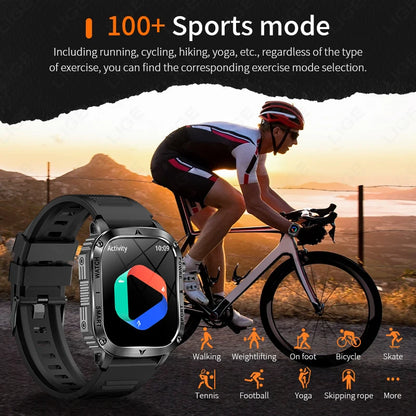 Männer Smartwatch mit 2,01 Zoll HD Bildschirm und Bluetooth-Anruf-Funktion