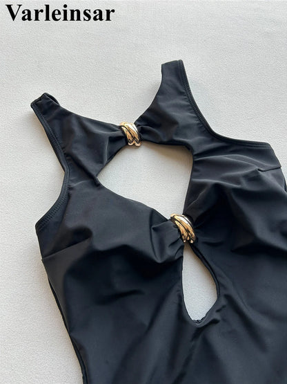 Damen Badeanzug Cut-Out rückenfrei hoher Beinausschnitt Monokini gepolstert 2026