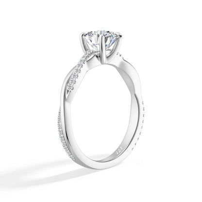 Damen-Verlobungsring Aus Moissanit In Rundem Schliff Aus 925er Sterlingsilber Mit Zertifikat