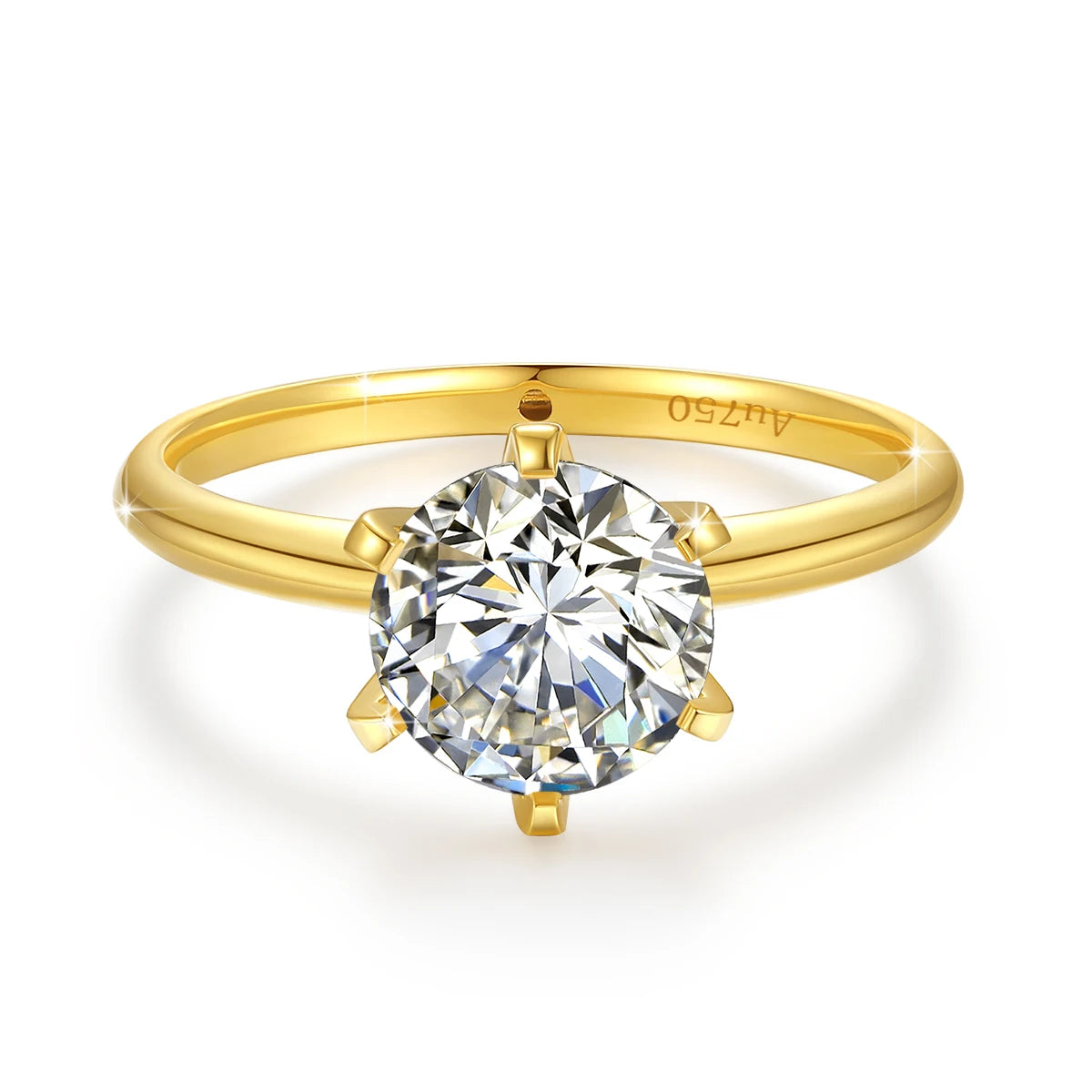 Damen-Ring Aus 18K Gold Moissanit 1 Karat Zertifiziert Mit NGTC Zertifikat für Verlobung