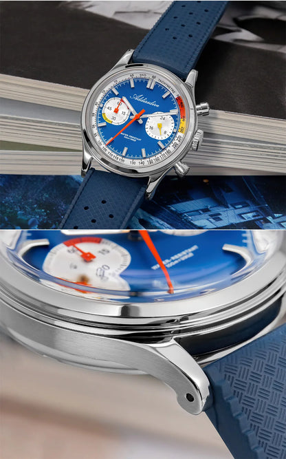 Herren-Chronograph mit VK64-Quarzwerk und Fluorkautschuk-Armband