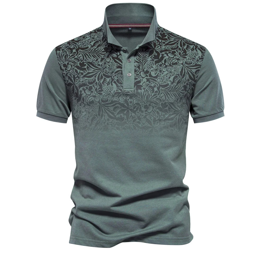 Herren Poloshirt Mit Farbverlauf Und Dehnbarer Baumwoll Mix