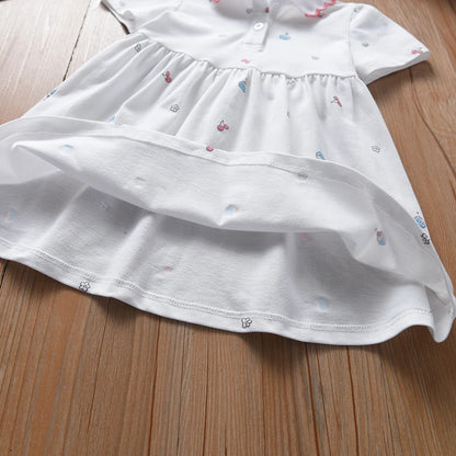 Baby Mädchen Kleid Sommer Kurzarm Baumwolle Kleidung für Kinder im Alter von 2-6 Jahren Süßes lässiges Outfit