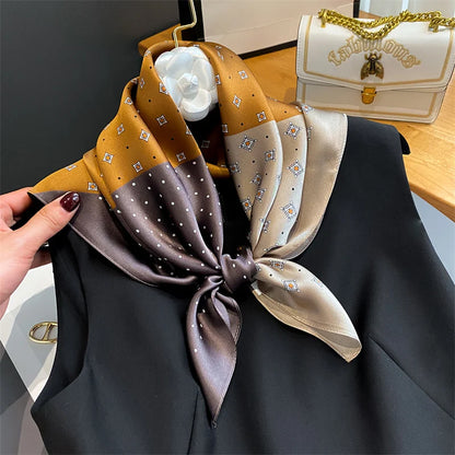 Damen Seidenschal quadratisch Halstuch Bandana Hijab Pashmina Poncho B