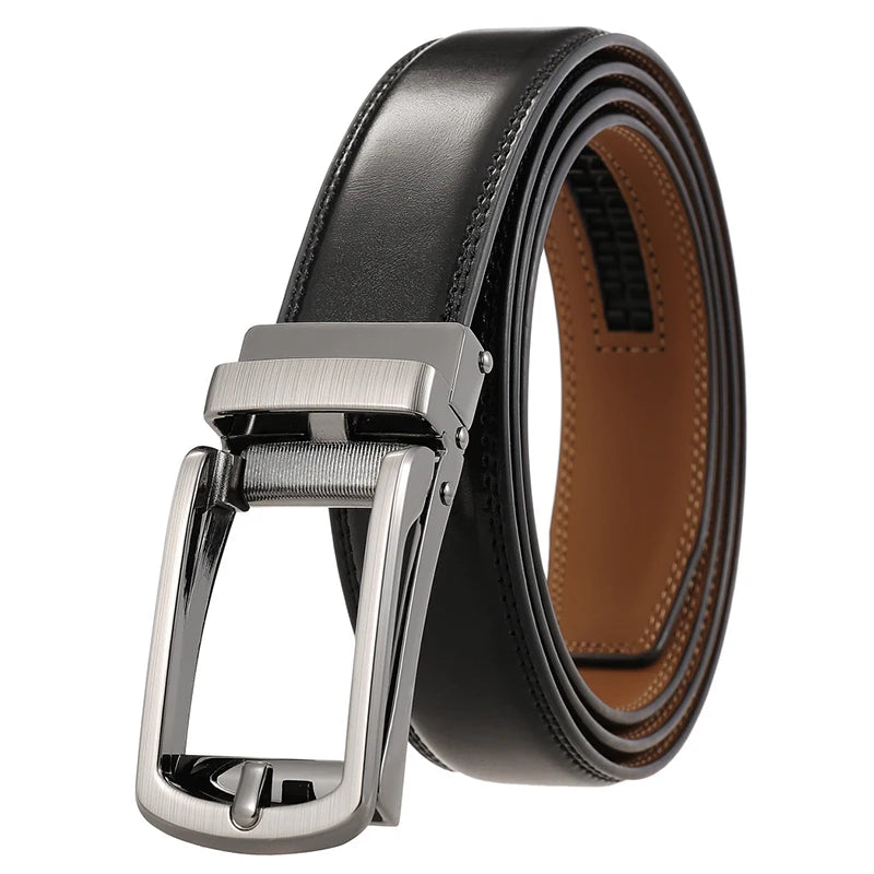 Herren-Gürtel Aus Echtem Leder Mit Automatik-Schnalle Für Anzug Und Business, 31 mm Breite