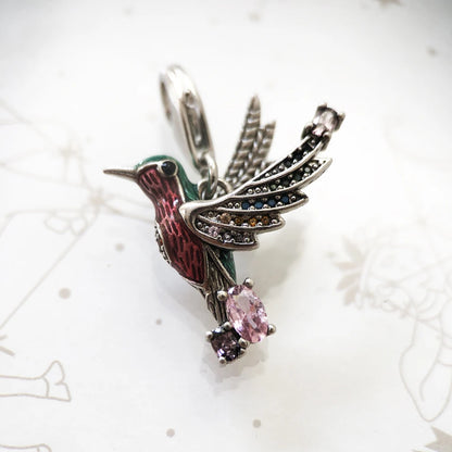 Damen-Charm-Anhänger Kolibri Glück aus Sterlingsilber