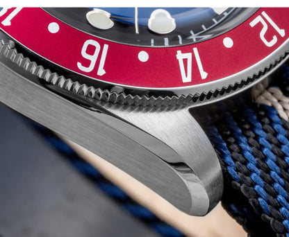 Herren-GMT-Quarzuhr mit Ronda-Werk und Nylonarmband