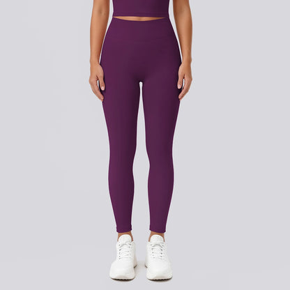 Hamidou Yogahose für Damen: dunkelviolette High-Waist-Leggings, eng anliegend
