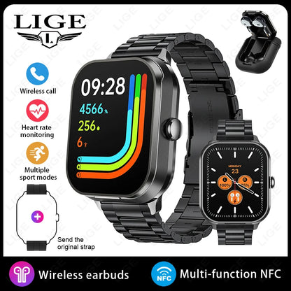 Männer Smartwatch mit Bluetooth Headset und Blutdrucküberwachung für Sport und Fitness