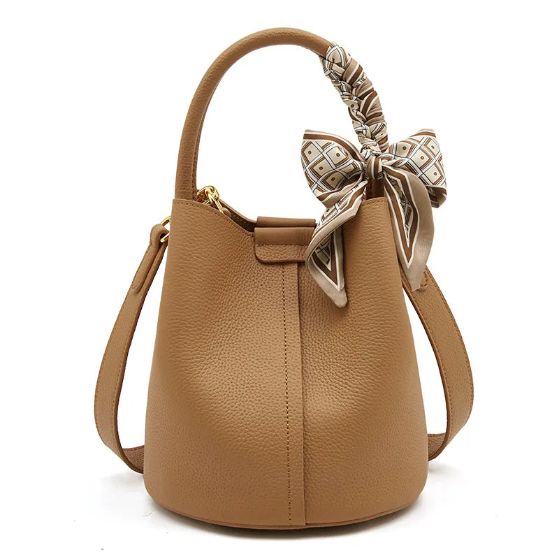 Damen Schultertasche Crossbody aus echtem Leder und Mikrofaser