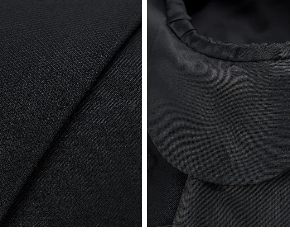 Herrenanzug aus 100% Wolle, doppelt geknöpft, in Grau – Slim Fit Sakko, Weste und Hose für Hochzeiten und festliche Anlässe, auch in großen Größen erhältlich.