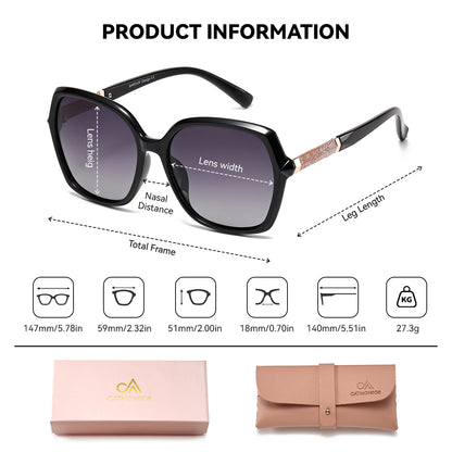 Damen-Sonnenbrille Schmetterling rosa Luxus UV400 polarisiert Geschenkbox