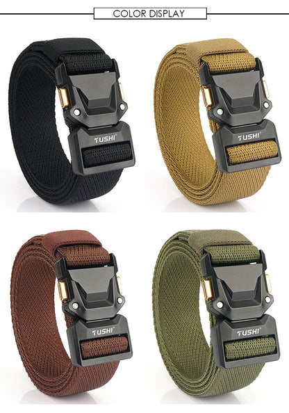 Unisex-Gürtel Mit Schnellverschluss Metall-Schnalle Breite 3,5 Zentimeter Geeignet Für Outdoor-Arbeit Und Freizeit