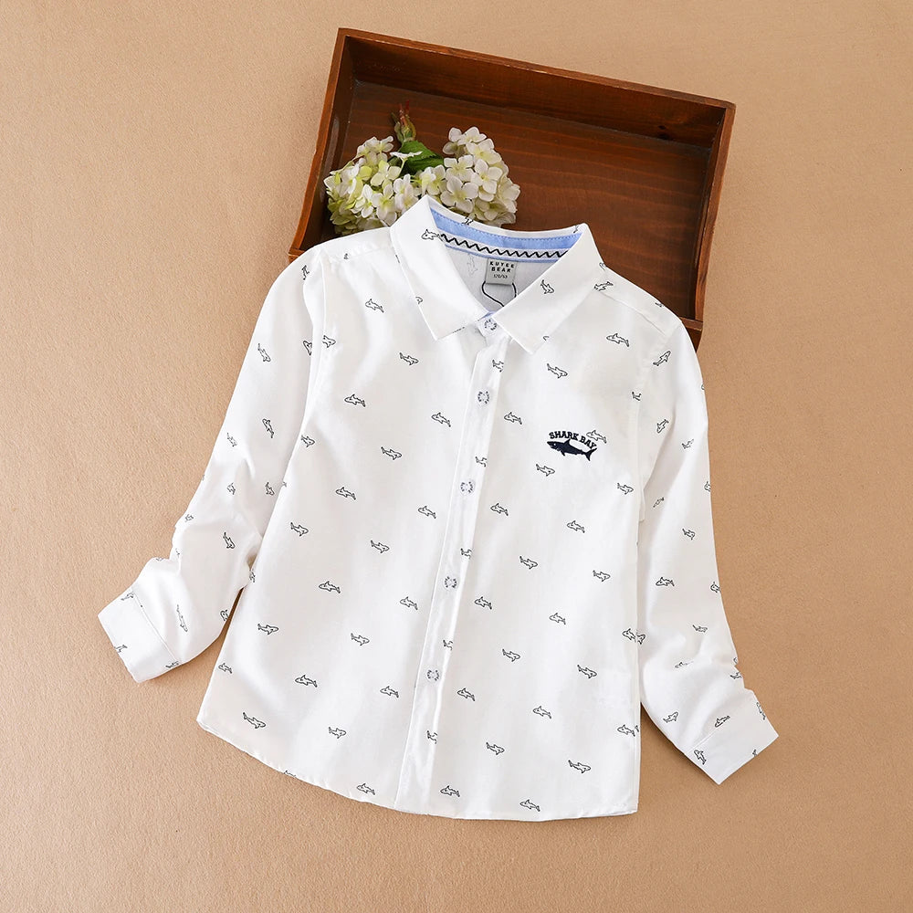 Langarmshirt für Jungen, lässige, stilvolle Musterkleidung für Kinder im Alter von 5 bis 12 Jahren, Kleidung für den Schulanfang für Jungen