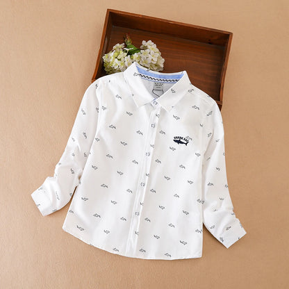 Langarmshirt für Jungen, lässige, stilvolle Musterkleidung für Kinder im Alter von 5 bis 12 Jahren, Kleidung für den Schulanfang für Jungen