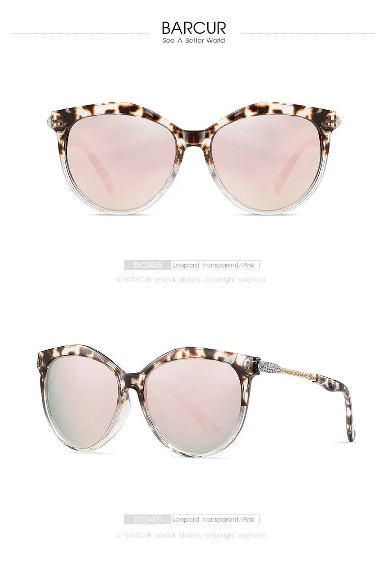Damen-Sonnenbrille Cat Eye oval Farbverlauf UV400 polarisiert Basis