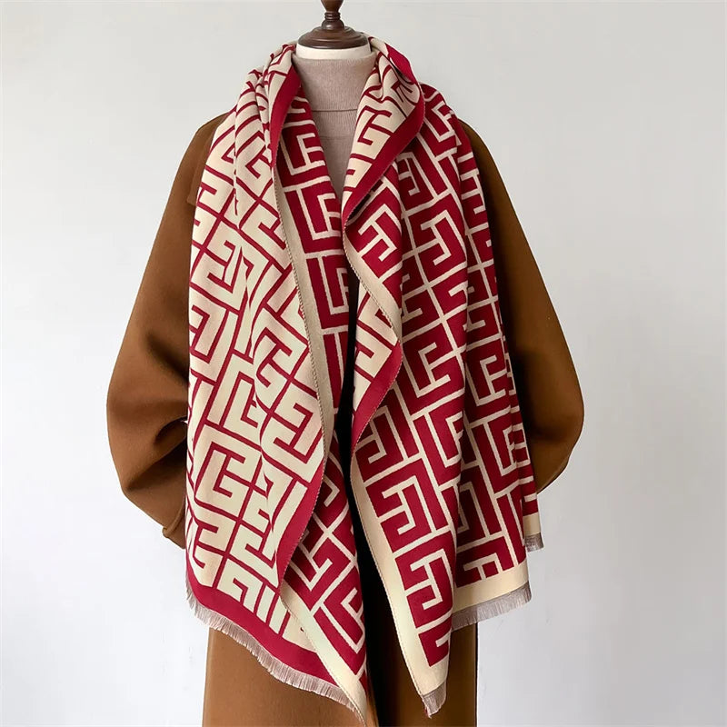 Damen Winterschal Kaschmir Pashmina Design warm Wickelschal Halstuch Echarpe Bandana