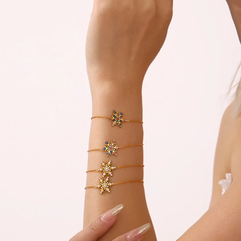 Damen-Armband Schneeflocke mit Zirkonia