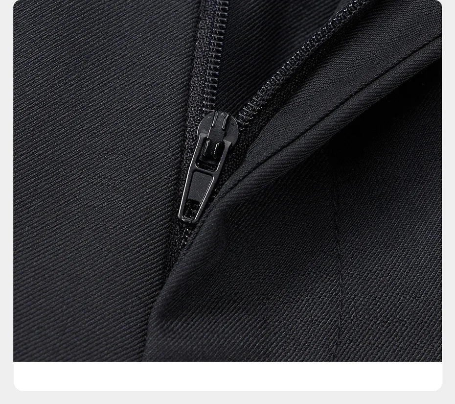 Eleganter Herrenanzug aus 30% Wolle: Schwarzer Slim Fit Ein-Knopf-Blazer für Hochzeiten und Feiern
