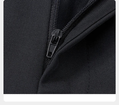 Eleganter Herrenanzug aus 30% Wolle: Schwarzer Slim Fit Ein-Knopf-Blazer für Hochzeiten und Feiern