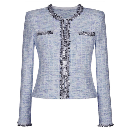Eleganter Damen-A-Linien-Rock mit hohem Bund und Patchwork-Design im minimalistischen Stil