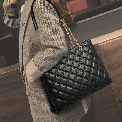 Damen Schultertasche aus PU-Leder Großes Fassungsvermögen Luxus Design