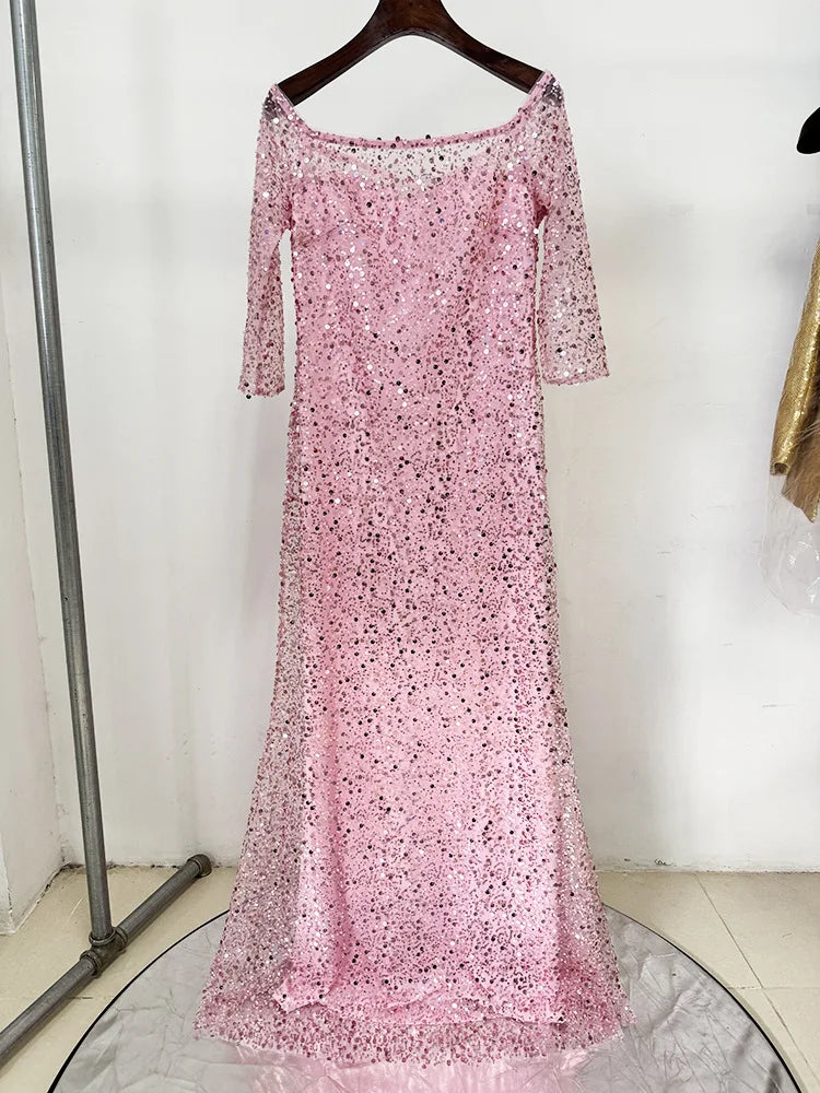 Lässiges Damen-Kleid mit Taschen, Reverskragen und langen Ärmeln im Patchwork-Hohldesign