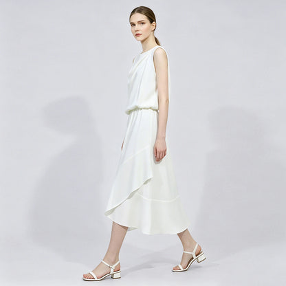 Ärmellos Elegantes Damenkleid Mit Rüschen Für Büro