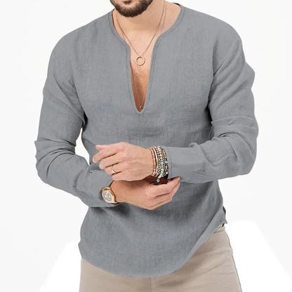 Schweres Herren-Übergrößen-Waffel-T-Shirt mit Farbblock und kurzen Ärmeln