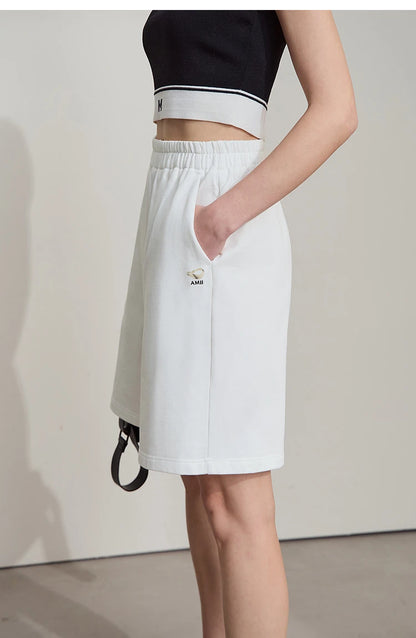 Damen Shorts aus leichtem Nylon-Baumwoll-Mix mit elastischer Taille und Taschen