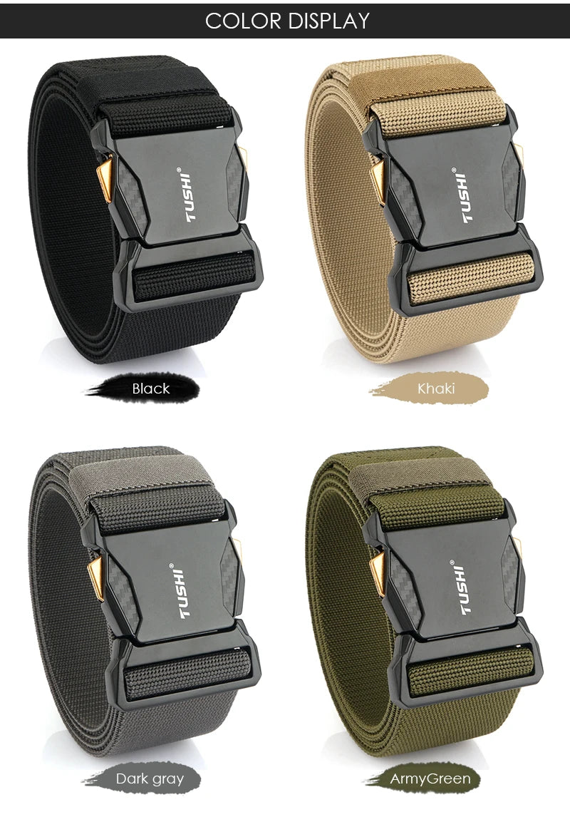 Herren-Gürtel Elastisch 50 mm Breite Mit Schnellverschluss für Outdoor und Freizeit Komfort