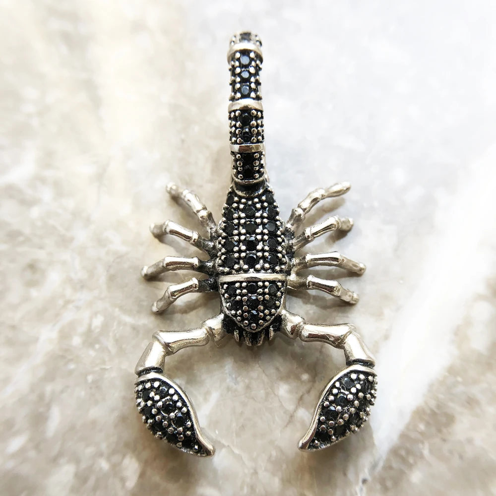 Damen-Charm-Anhänger Skorpion schwarz Rebel aus Sterlingsilber