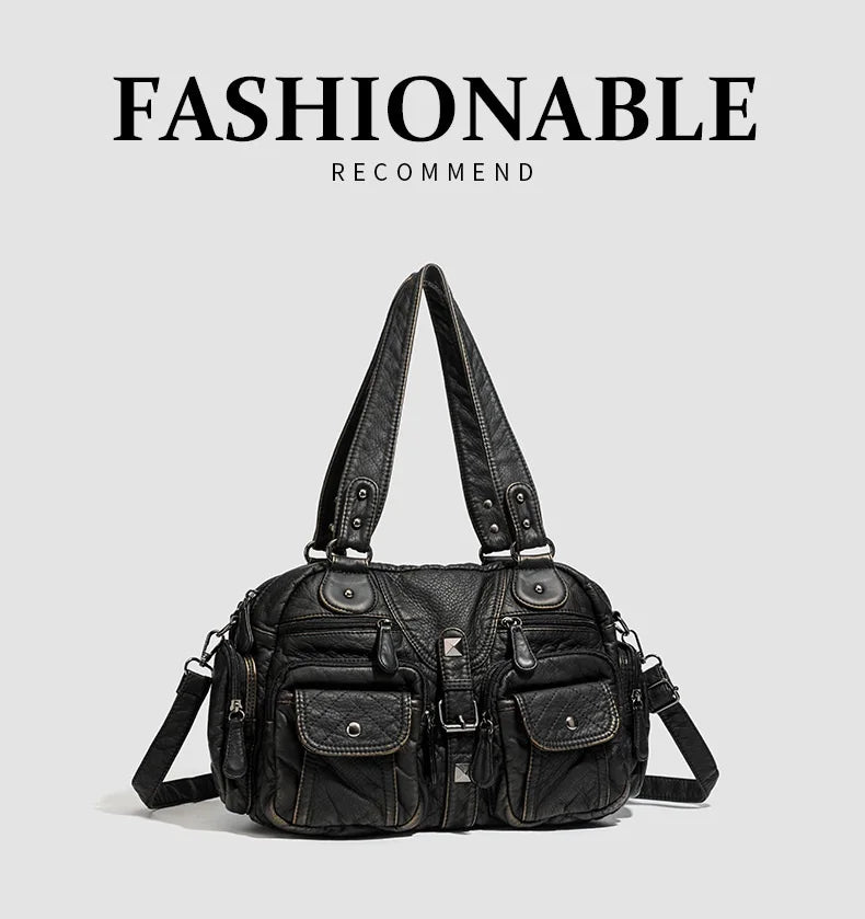 Damen-Handtasche Mit Oberem Henkel Und Schulterriemen Aus Bronze Kunstleder Für Alltag Und Freizeit