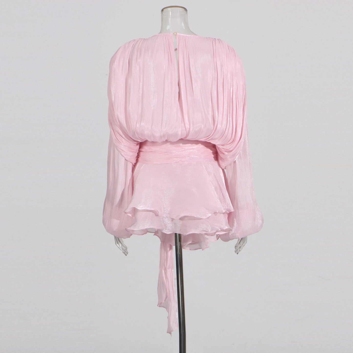 Elegantes Damen-Tunikakleid mit Rundhalsausschnitt, langen Ärmeln und Patchwork-Design