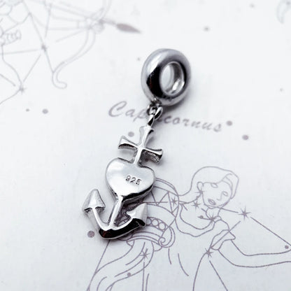 Damen-Charm-Anhänger Hope Faith Love Vintage aus Sterlingsilber