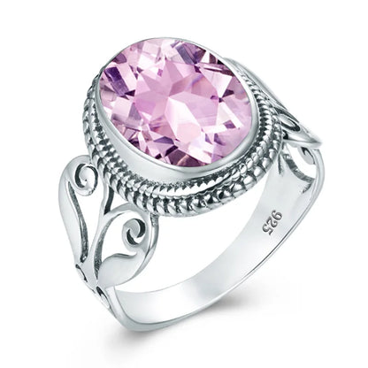 Damen-Ring Aus Sterling Silber Mit Ovaler Rainbow Fire Mystic Topaz Stein 10x16mm Goldtone Schmuck
