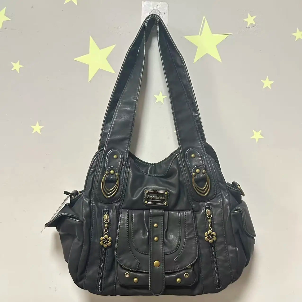 Damen-Schultertasche aus PU Mehrfachfächern Großem Fassungsvermögen Alltag und Reisen