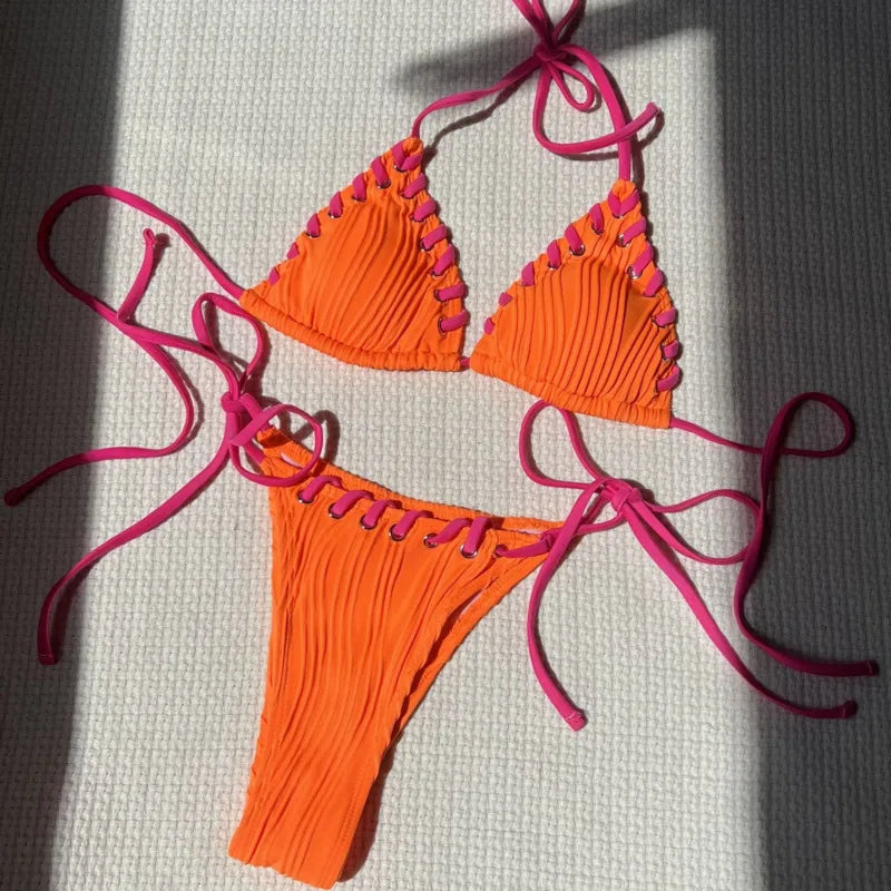 Push-up Bikini-Set für Damen mit brasilianischem Schnitt – ideal für Strand und Pool