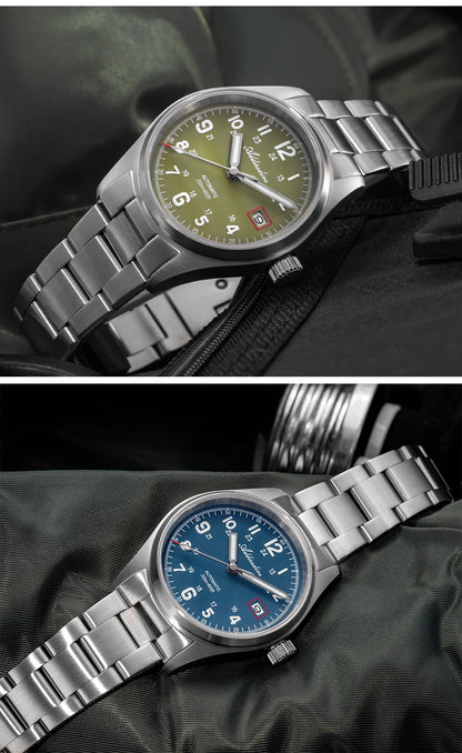Herren-Vintage-Automatikuhr mit Saphirglas und NH35A-Werk