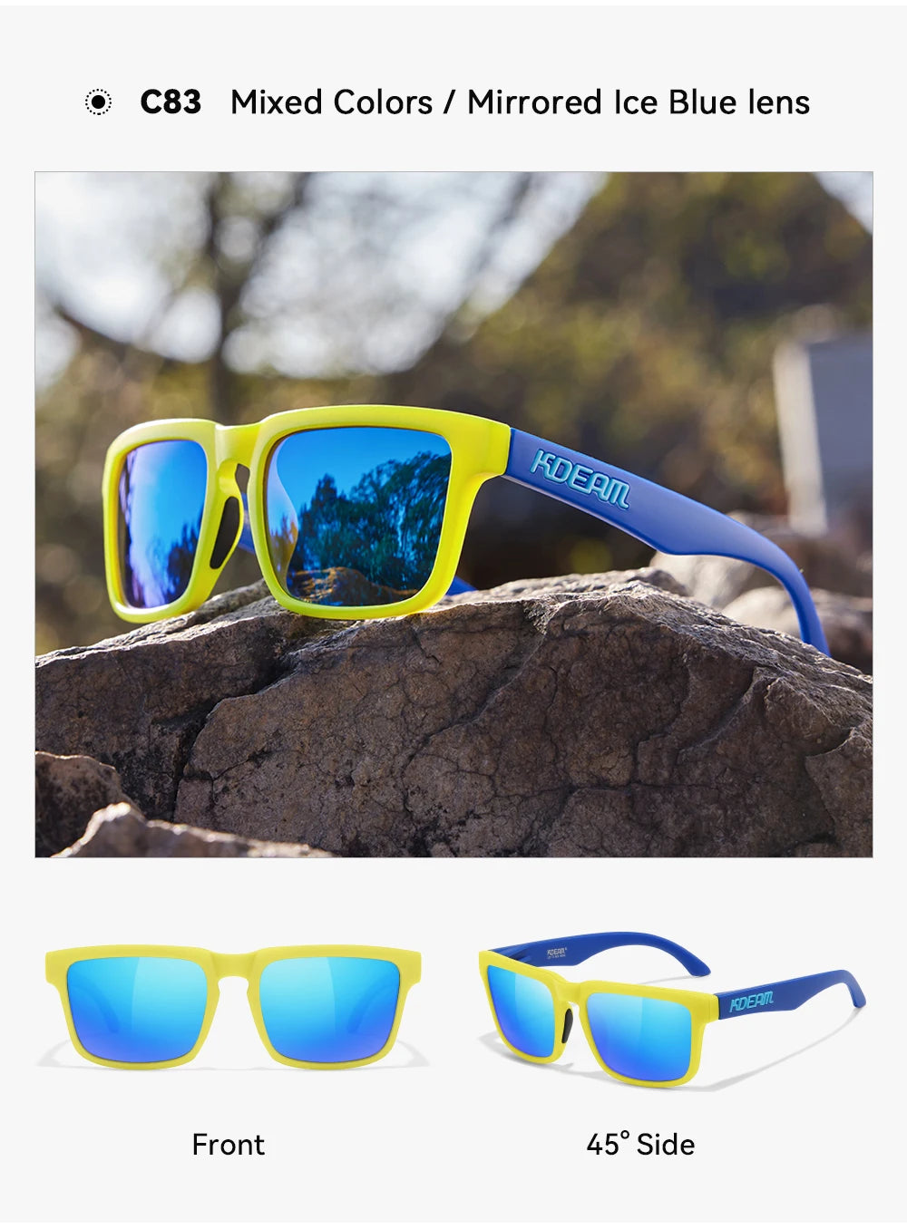 Sonnenbrille polarisiert TR90 Reißverschlussetui Unisex frische Farben