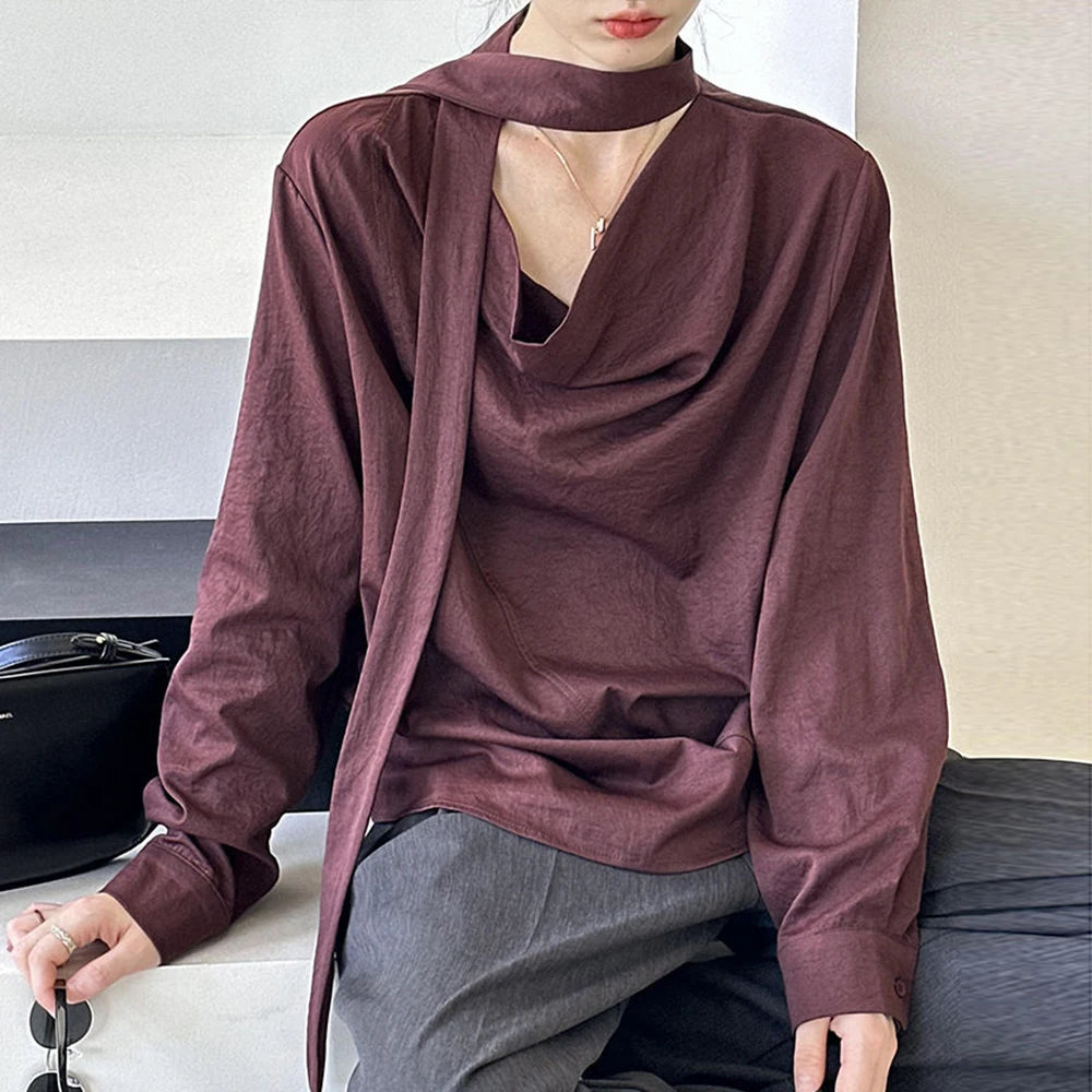 Minimalistischer Damen-Blazer mit Knopfleiste, Reverskragen und langen Ärmeln – Patchwork-Design und Taschen